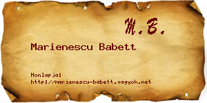 Marienescu Babett névjegykártya